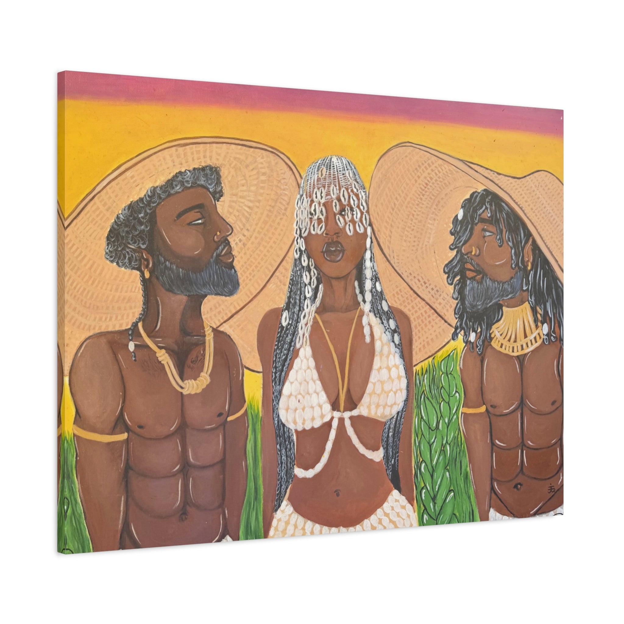 Under the woven sun canvas print