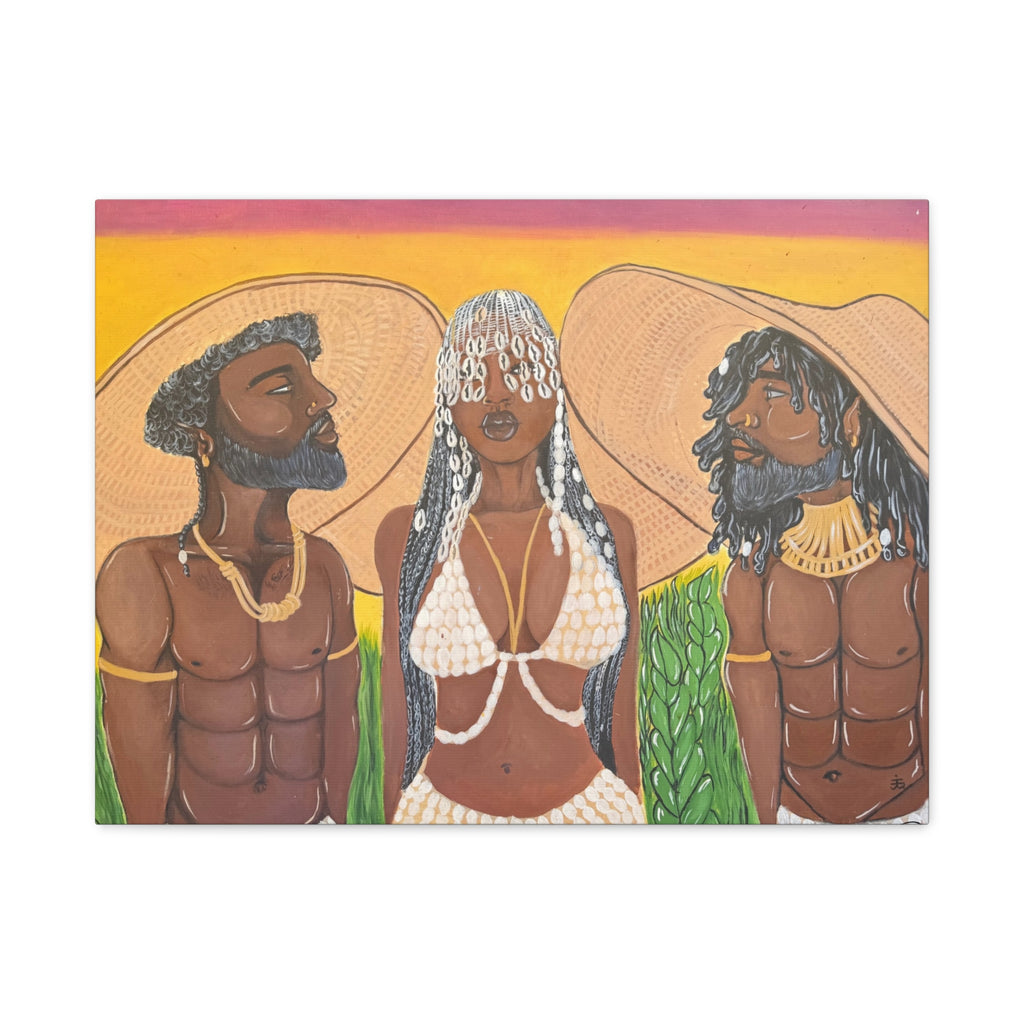 Under the woven sun canvas print