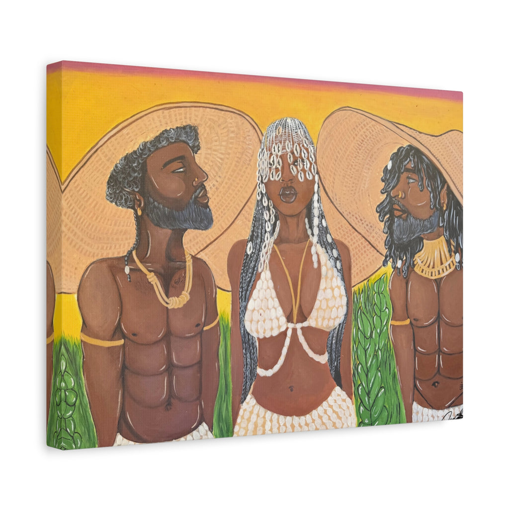 Under the woven sun canvas print