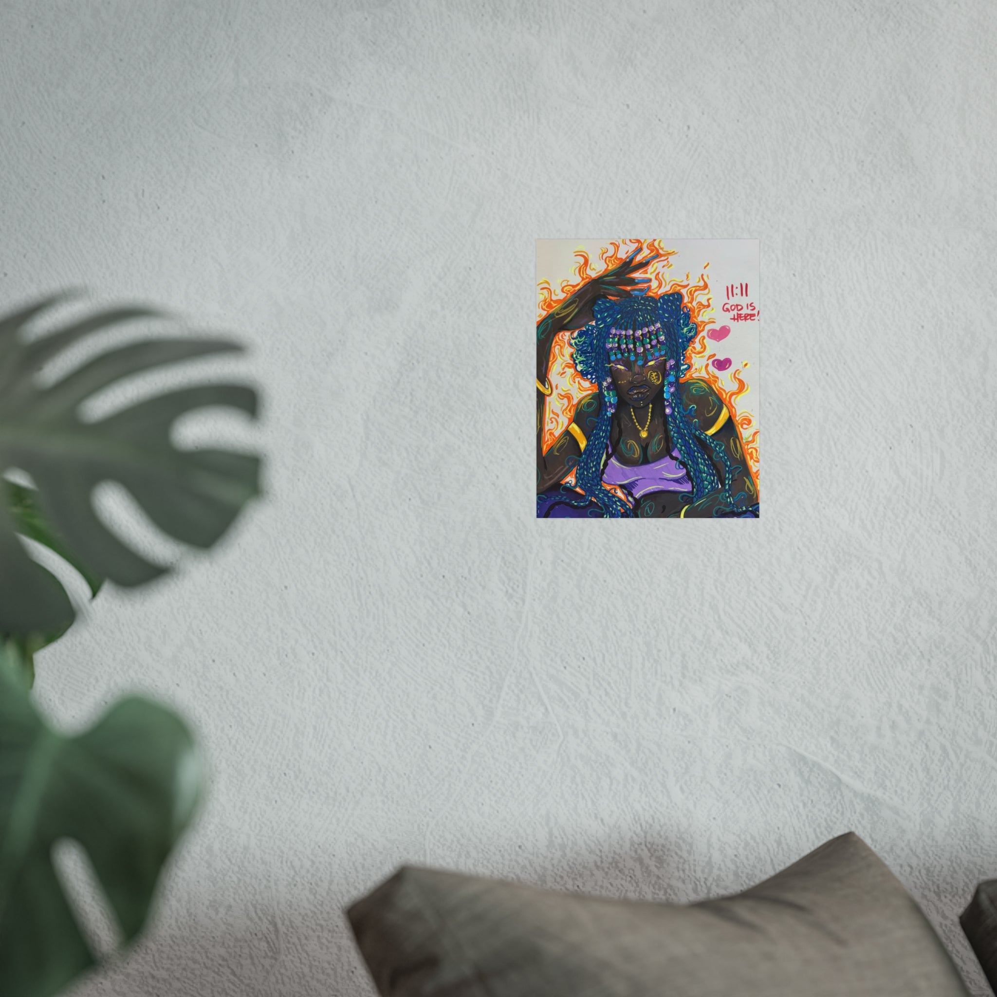 Fine Art Poster — 11:11 God Is Here: Vibrant Afrocentric Goddess Wall Art