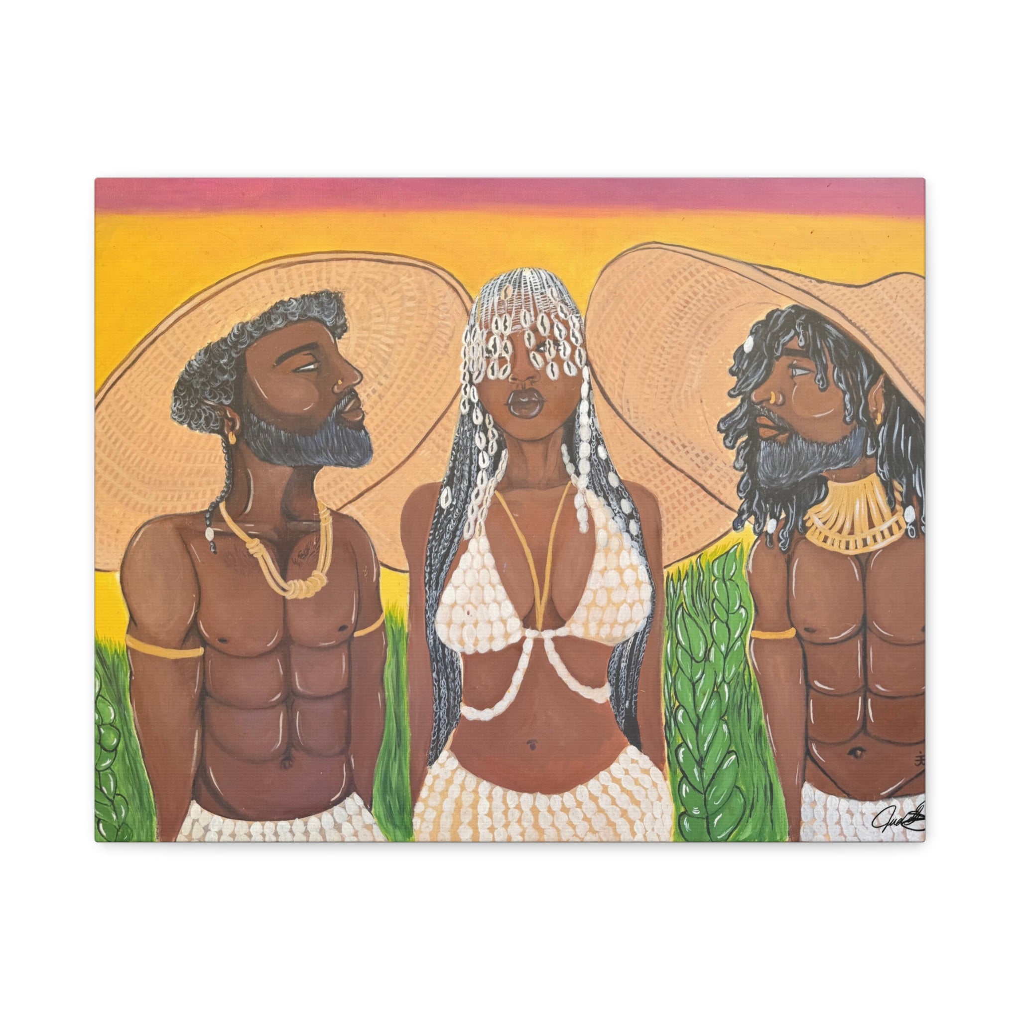 Under the woven sun canvas print