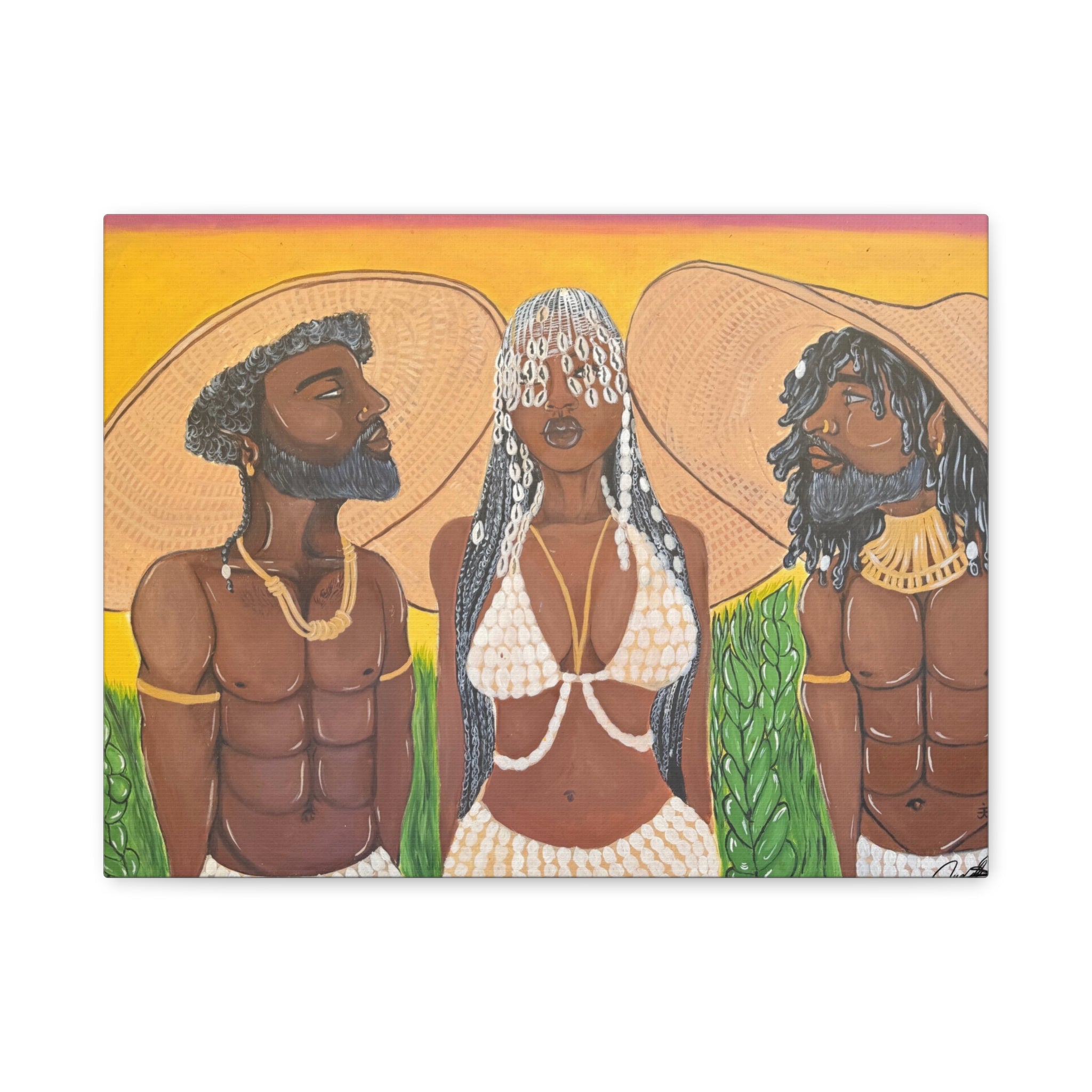 Under the woven sun canvas print