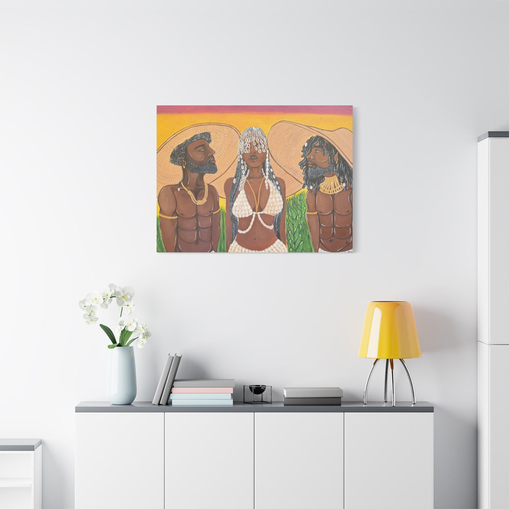 Under the woven sun canvas print