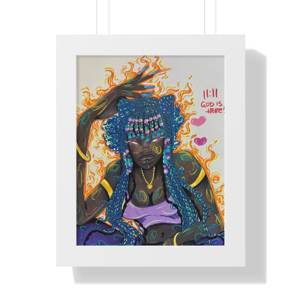 Framed Poster —  ("11:11 God Is Here")