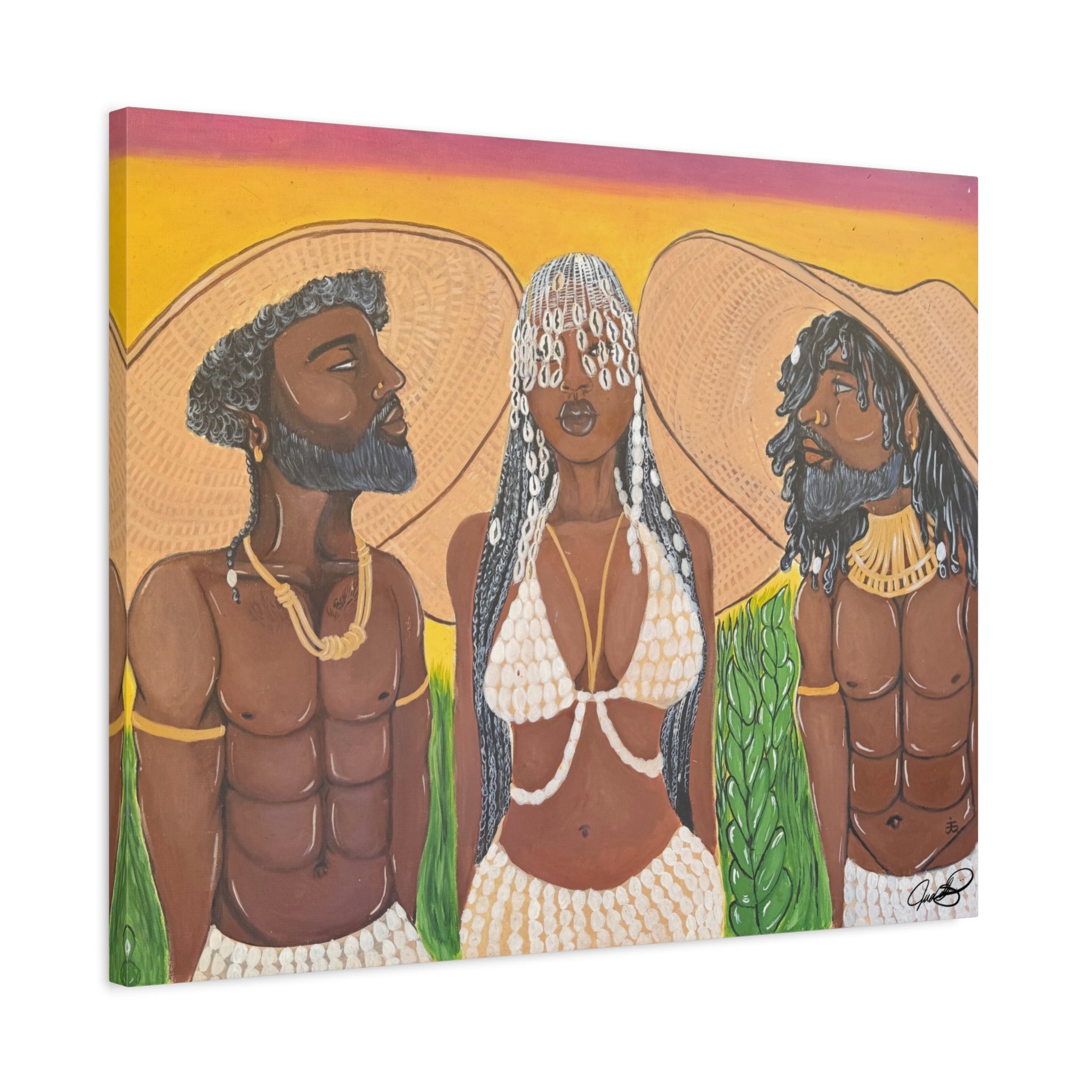 Under the woven sun canvas print