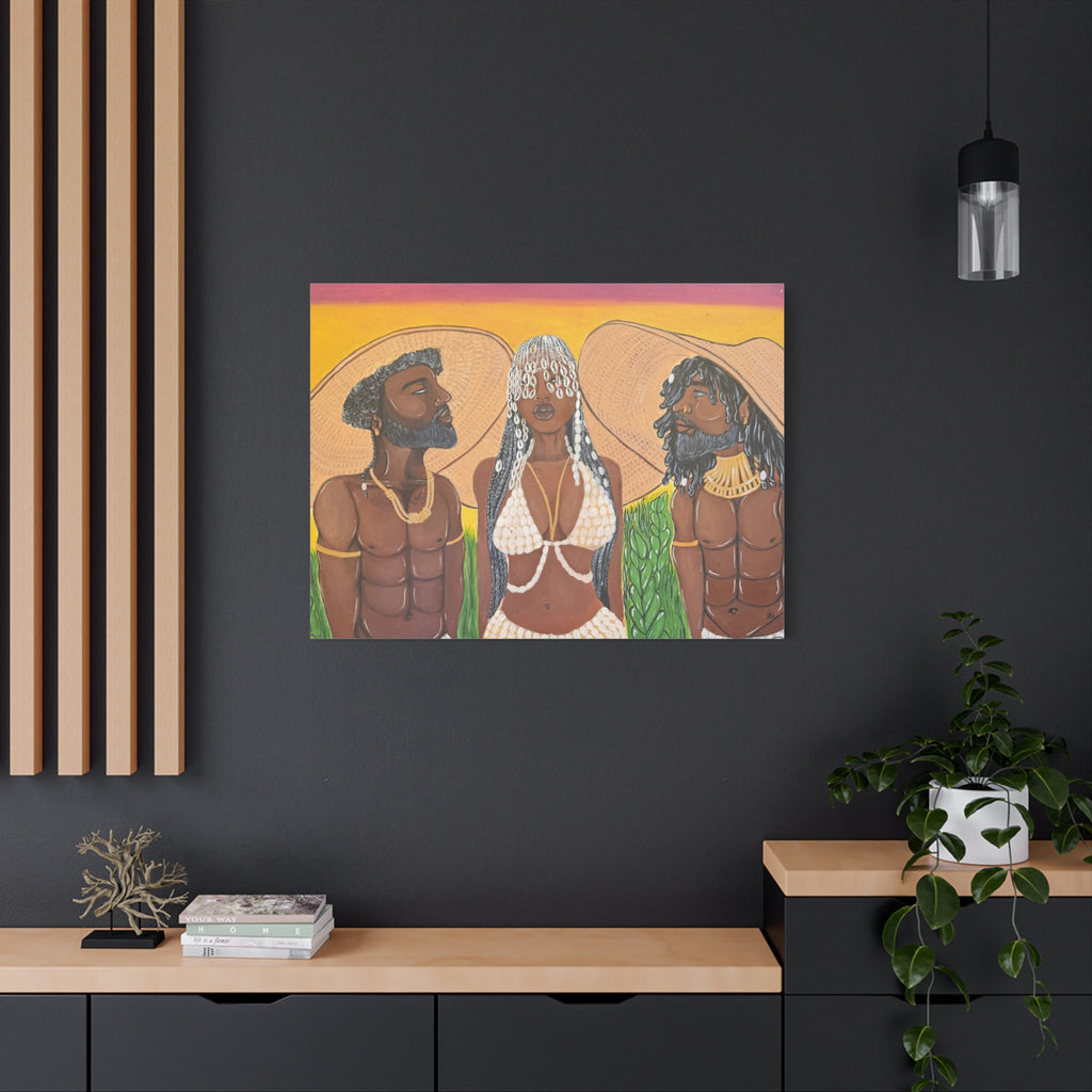 Under the woven sun canvas print
