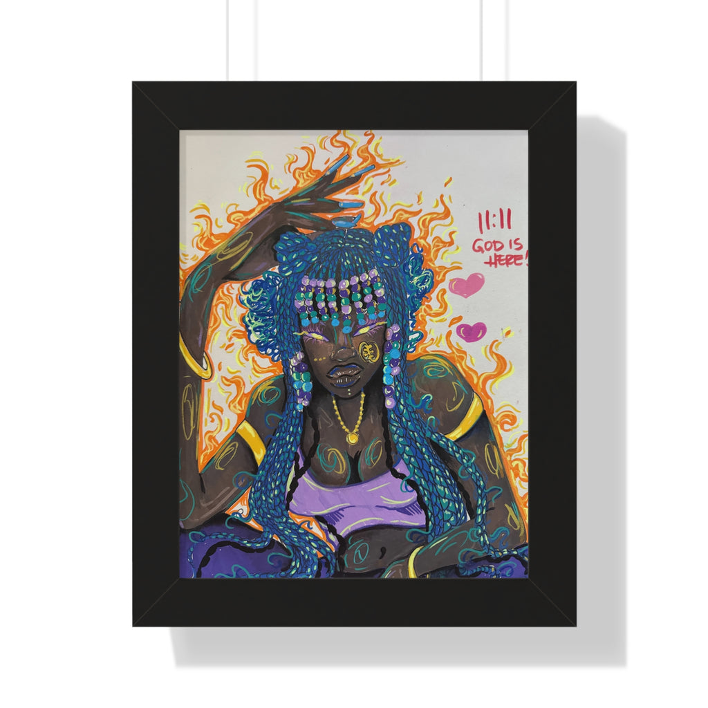 Framed Poster —  ("11:11 God Is Here")