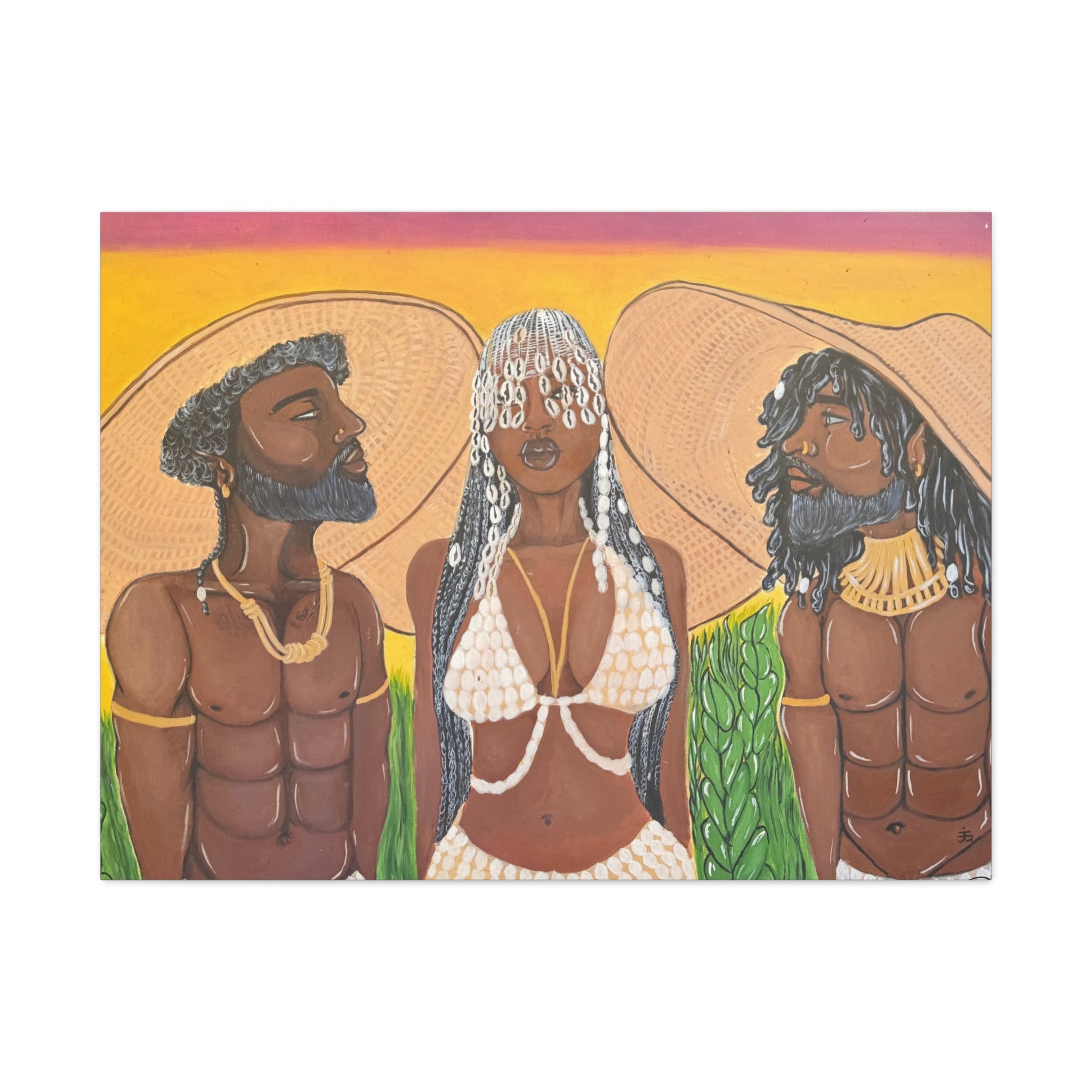 Under the woven sun canvas print