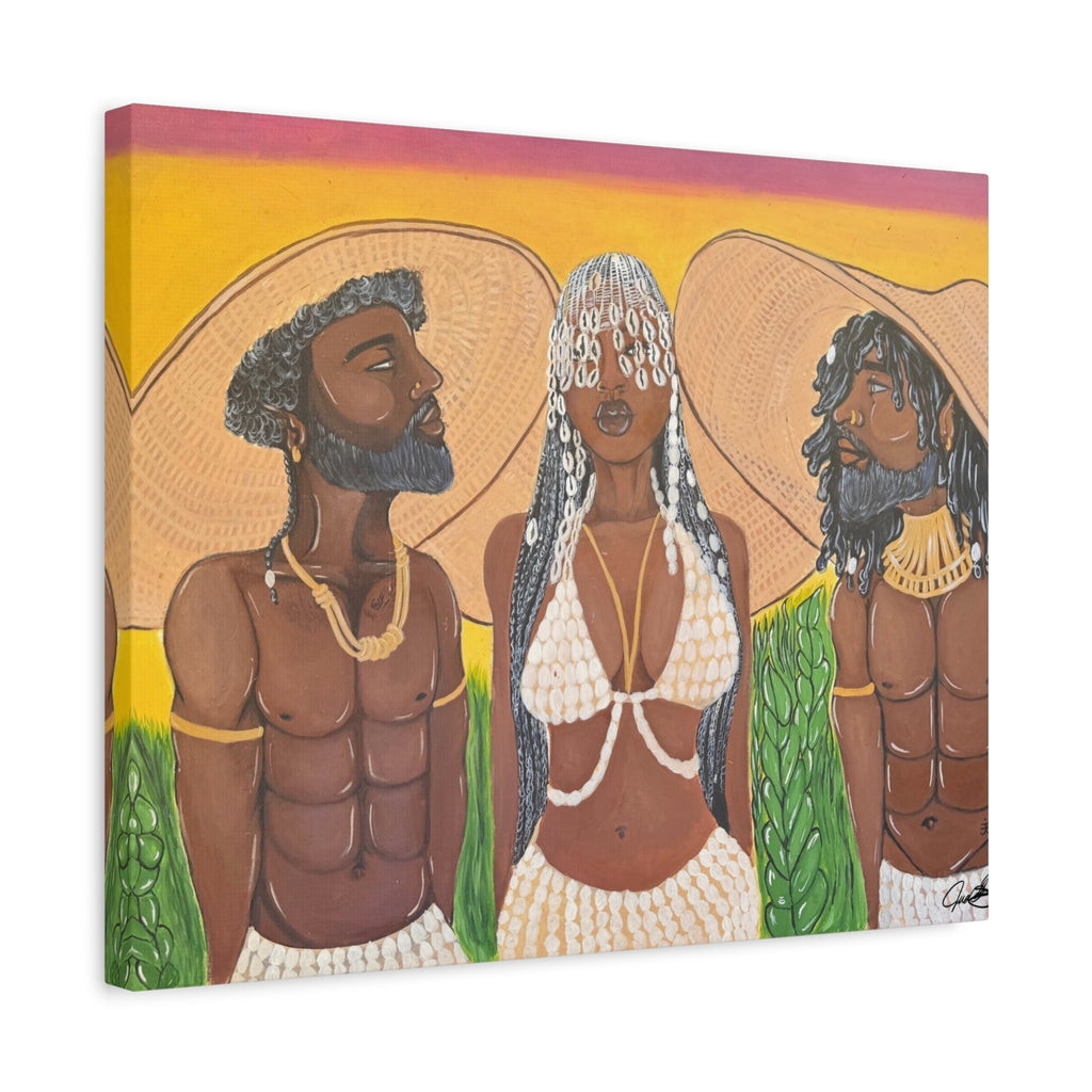 Under the woven sun canvas print