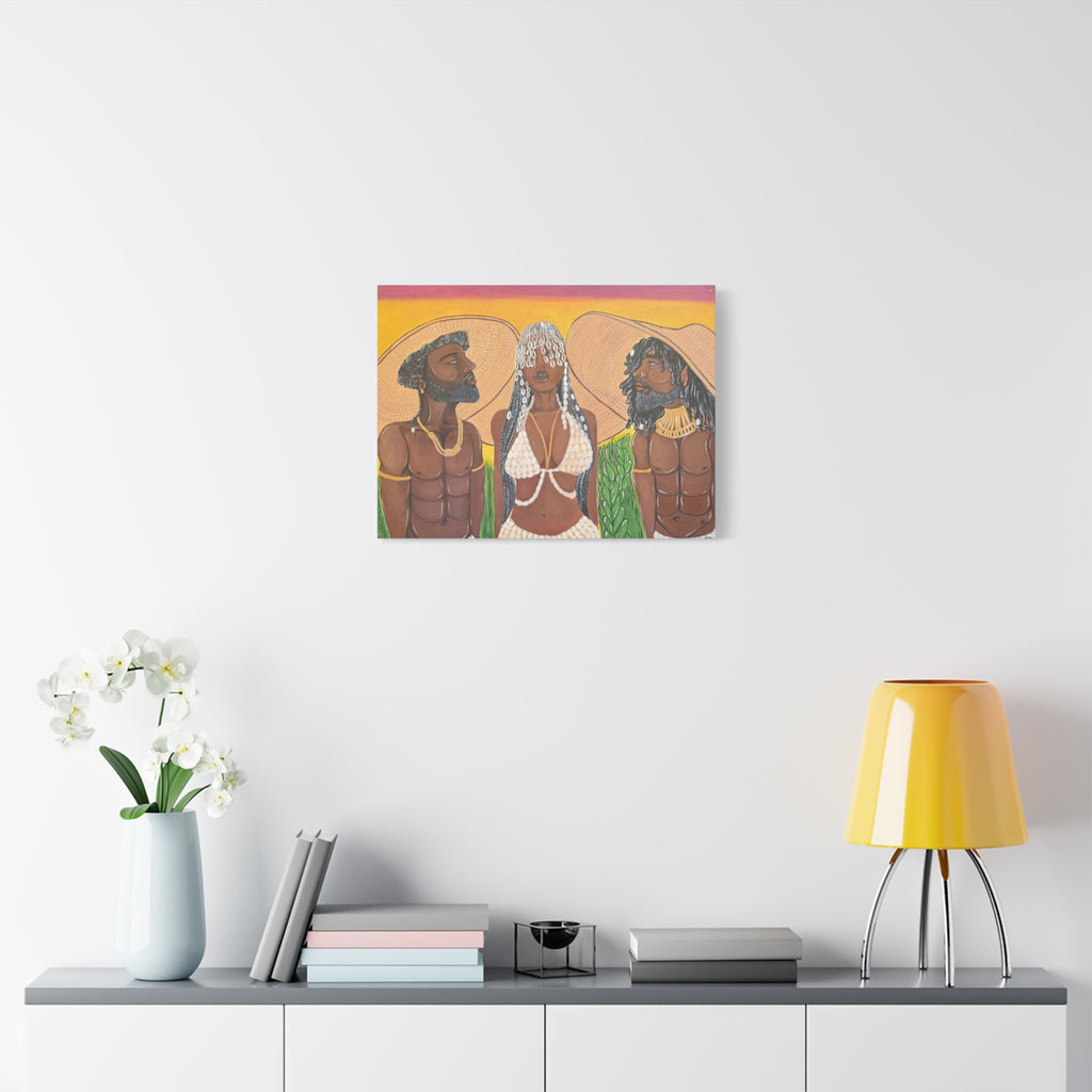 Under the woven sun canvas print