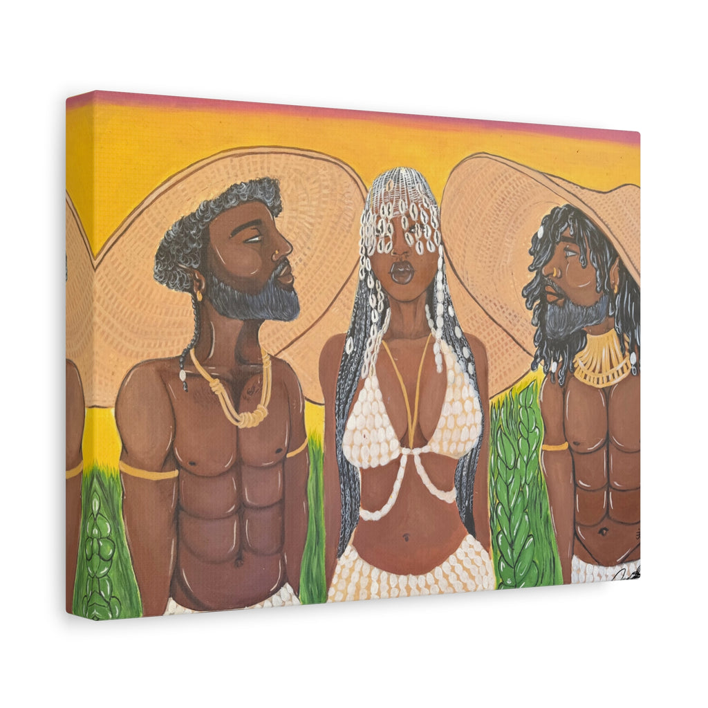 Under the woven sun canvas print