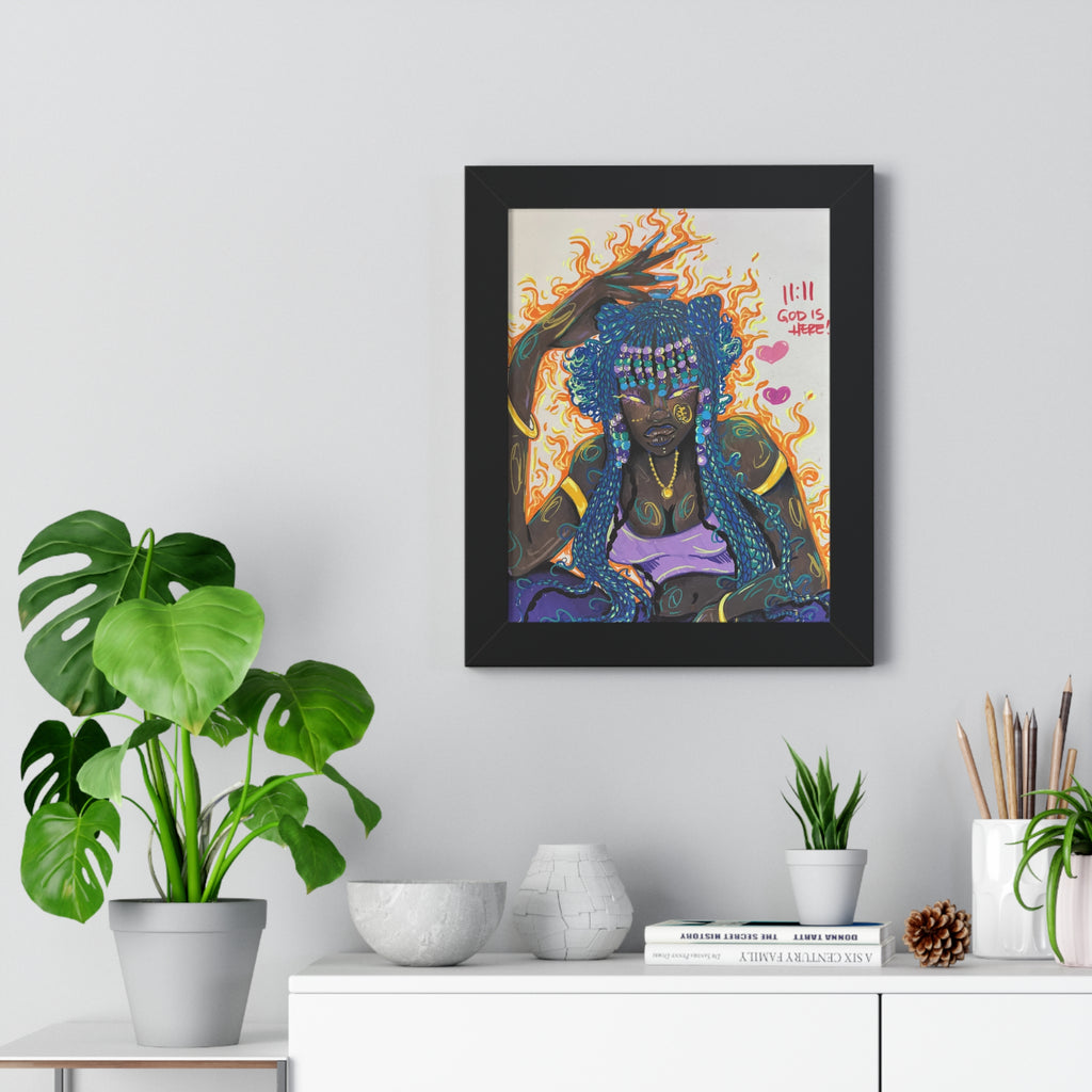 Framed Poster —  ("11:11 God Is Here")