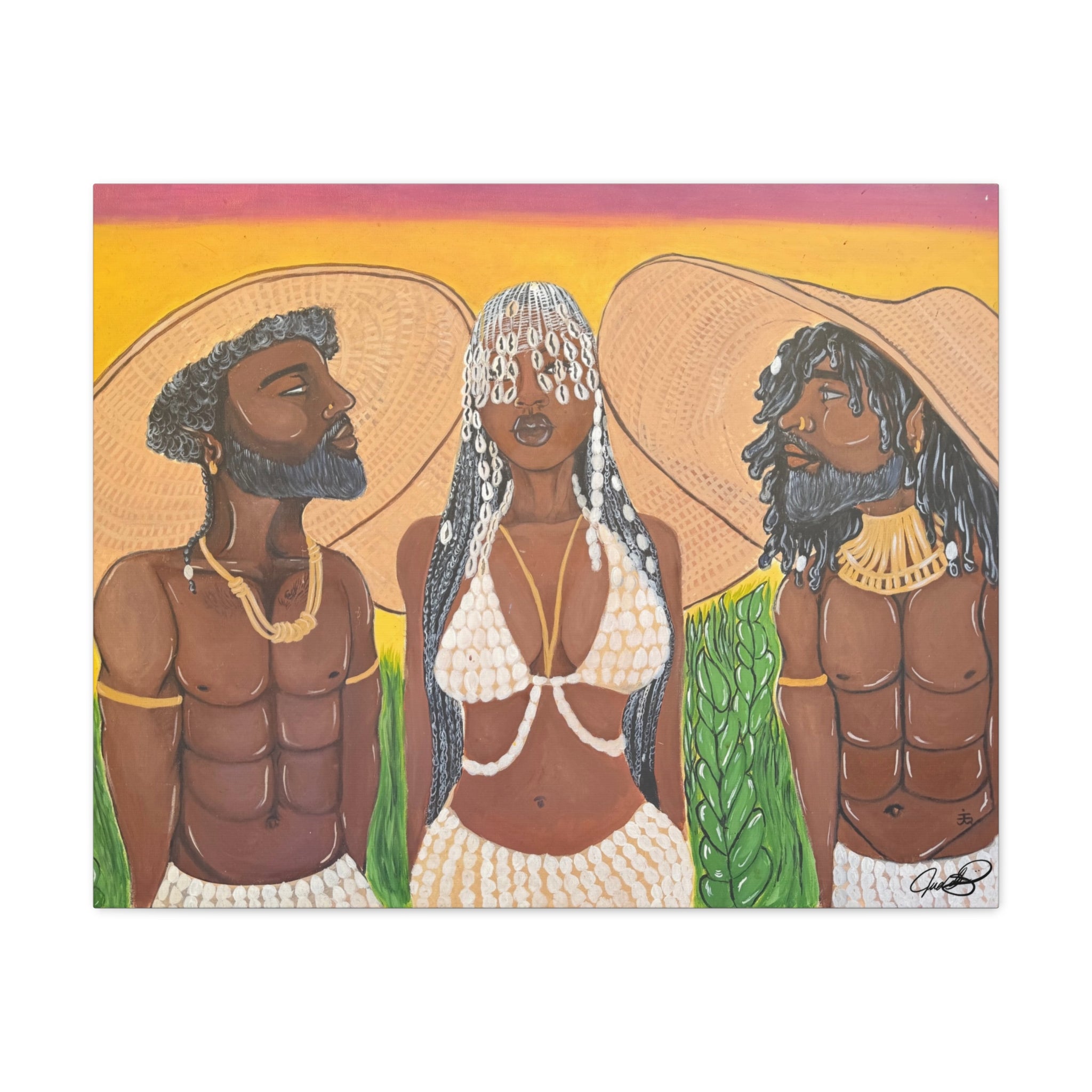 Under the woven sun canvas print